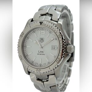 Tag Heuer Men's Link 200m Stainless Steel RARE 42mm WHITE DIAL Watch Ref WT1114!